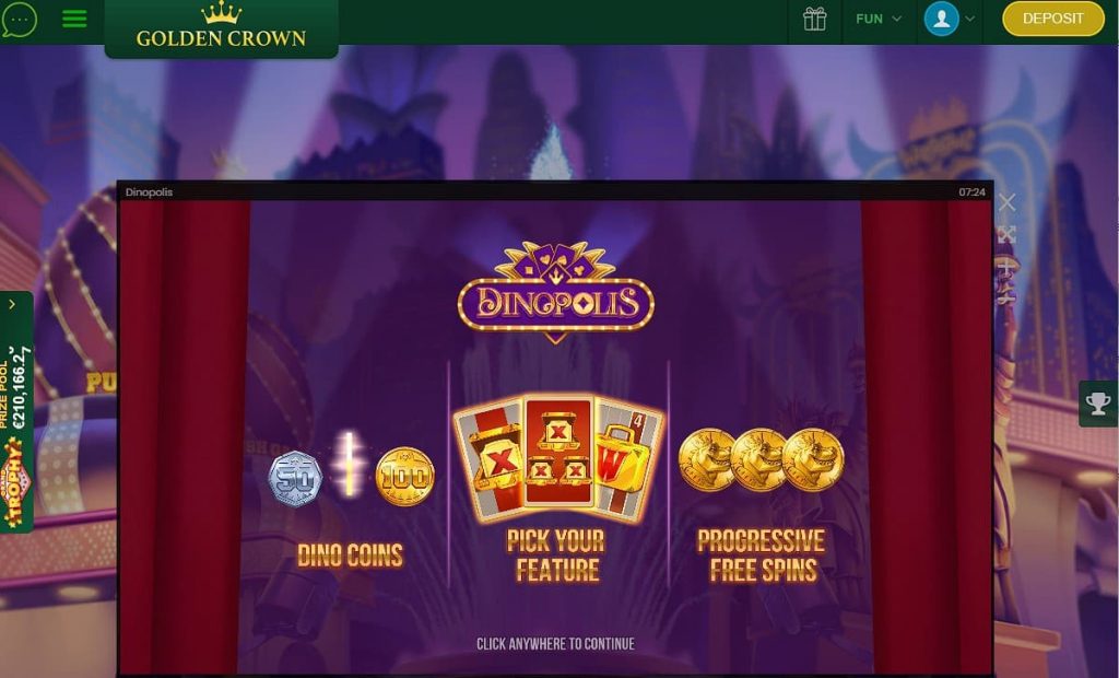 Play Dinopolis Slot Machine at Golden Crown Casino