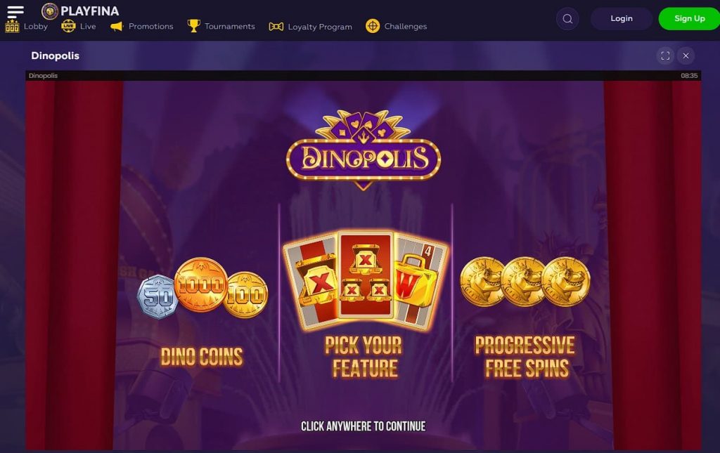 Play Dinopolis Slot Machine at Playfina Online Casino
